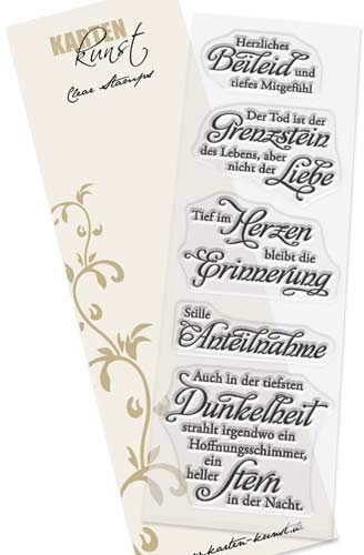 Karten-Kunst Clear Stamps KK-0019 Stempel Beileid - Weise Worte Trauer Silikonstempel