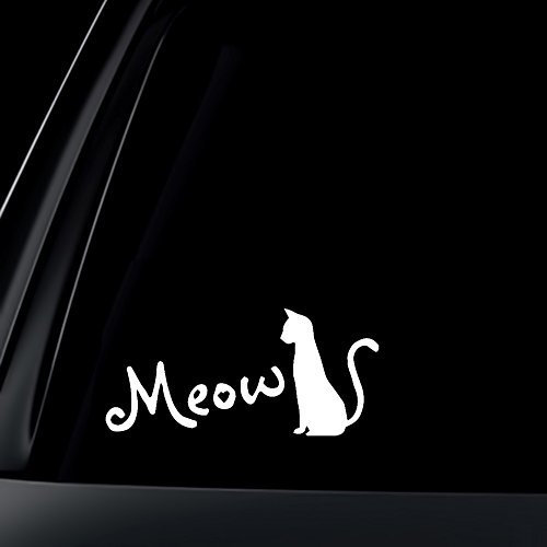 World Design Katzen-Silhouette Meow für Katzenliebhaber, Weiß