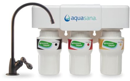 Aquasana Filtre à eau sous évier 3 étapes avec robinet, AQ-5300.62