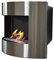 Chimenea de esquina Diana, acero, gel de etanol negro