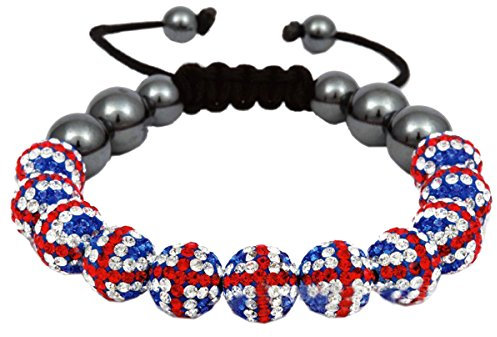 AIYUE Paradise Kiss Union Jack British Flag Bead Shamballa Inspired Bracelet 10mm