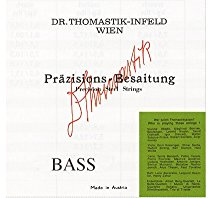 Thomastik single string for double bass 4/4 precision - E string solid steel core, chrome wound, orchestral tuning, medium
