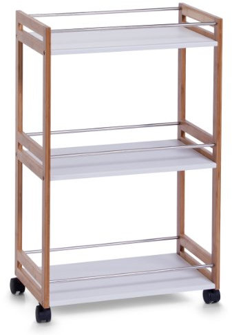 Zeller Aufbewahrungsbox, Bambus/Holzimitat, Weiß, 56 x 14.5 x 159.5 cm 18633