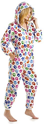 Camille Womens Multicoloured Paw Print Onesie