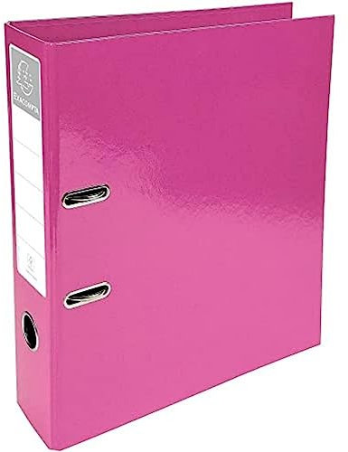 Exacompta 53624E Premium Kunststoff-Ordner Prem´Touch Iderama. 7 cm breit DIN A4 Ringordner Aktenordner Briefordner Büroordner Plastikordner Schlitzordner rosa