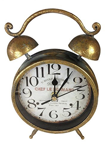 GMMH Tischuhr Nostalgie Antik Vintage Retro Metall Standuhr Dekowecker Uhr in Wecker Design (18-9 Gold)