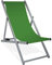 MultiBrands Liegestuhl, klappbar, Aluminium, Sitzbezug Grasgrün, Silber lackiert