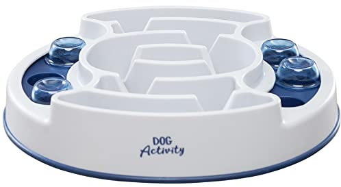 TRIXIE Hundespielzeug Intelligenz Dog Activity Strategiespiel „Slide & Feed“ – Anspruchsvolles Intelligenzspielzeug für Hunde zur Beschäftigung, ø 30x27cm – 32036