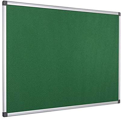 Bi-Office Filztafel Maya, Mit Aluminiumrahmen, Grüne Filzoberfläche, Zum Gebrauch Mit Pinnnadeln, Pinnwand, 90 x 60 cm