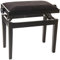 K&M 13900 Klavierbank Schwarz – europäisches Buchenholz, eleganter Samtbezug – Höhenverstellbarer Keyboard-Polstersitz