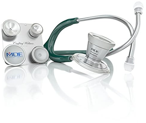 MDF ProCardial C3, Kardiologie Zweikopf-Stethoskop aus rostfreiem Stahl mit umbaubarem Bruststück für Erwachsene, Kinder, Säuglinge und Neugeborene - Smaragdgrün (MDF797CC-21)