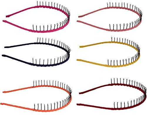 Cerchietto per capelli in filo di ferro, per donne, ragazze, set di 6 pezzi (colore assortito)