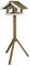 Trixie 55802 natura Futterhaus mit Ständer, 45 × 28 × 44 cm/1,25 m, grau/weiß