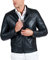 D'Arienzo - Giacca in Pelle Uomo Nera Trapuntata Made in Italy Vera Pelle Giacca Giubbotto Giubbino Moto Nero/54