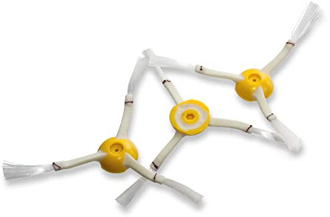 vhbw 3x Brosse latérale compatible avec iRobot Roomba 900, 980, 960 robot aspirateur - Lot de brosses, blanc/jaune