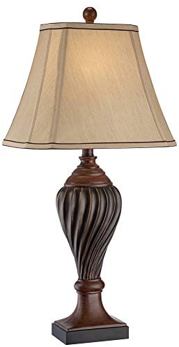 Francis 28 1/2 Tall Table Lamp Carved Two-Tone Wood Urn Shaped Traditional