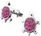 Laimons Mädchen Kids Kinder-Ohrstecker Ohrringe Kinderschmuck Schildkröte Reptil Glitzer pink glanz aus Sterling Silber 925
