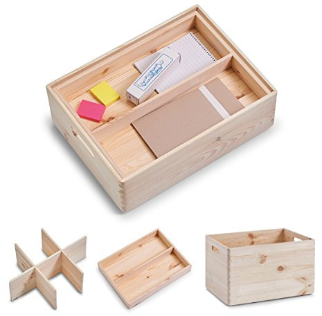 ZELLER PRESENT SCHÖNER LEBEN. PRAKTISCH WOHNEN. 13322 Set Allzweckkiste ca. 40 x 30 x 24 cm, 3-TLG., ca. 40 x 30 x 24 cm, Natur