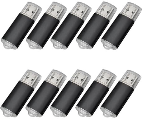 10 USB-Sticks, USB 2.0 Memory Sticks, Speicher-Sticks. Schwarz 2 GB