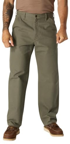 Carhartt Salopette de Travail en Toile de Canard délavée pour Homme, Vert Mousse, 30 W/32 L