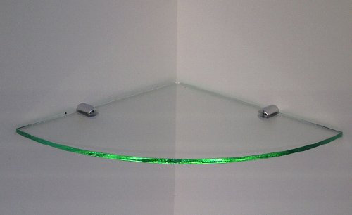 Acryl-Eckregal, klein, Glas-Effekt, mit Chrom-Befestigungsklammern, 180 mm