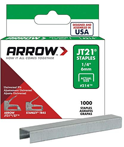 Arrow JT21 Staples 6mm 1/4'' 1000pk