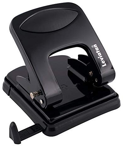 Leviatan 009823 Locher Anschlagschiene mit Formatvorgaben 40 Blatt Schwarz