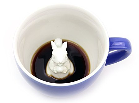 Creature Cups Eichhörnchen-Keramiktasse (325 Milliliter, Blau) | Auf der Innenseite versteckte Tiermotive | Weihnachts- und Geburtstagsgeschenk für Kaffee- und Teeliebhaber