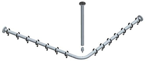 Keuco 14936170800 Plan Brausevorhangstangen-Set Aluminium, silber-eloxiert / chrom