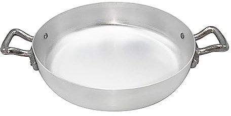 Pentole Agnelli Linea Family Cooking Alluminio Tegame con Due Maniglie , Argento, 40 cm