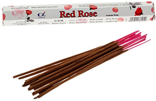 STAMFORD Lot de 1 bâtonnets d'encens Rose Rouge