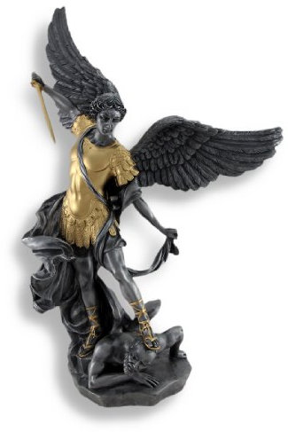 Zinn und Gold Finish St. Michael Sieg Lucifer Statue