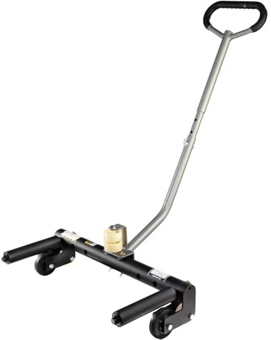 Rodcraft RHW1 Radhubwagen, Radgreifer, Montagehilfe für veschiedene Radtypen und Radgrößen, Anschlagrollen für Felge, max. Last 250 kg, Schwarz-Silber