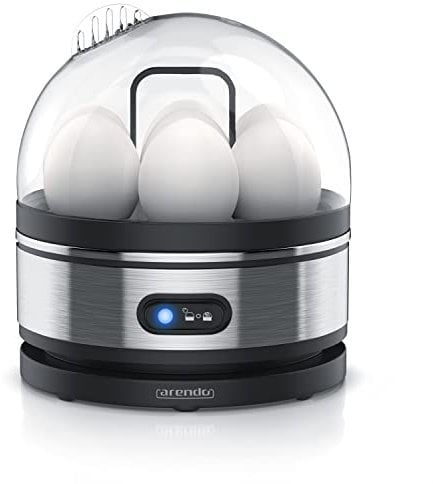 Arendo - Cuecehuevos de acero fino con función para mantener los huevos calientes - egg cooker - interruptor de función de palanca con indicador luminoso - grado de dureza ajustable - 1-7 Huevos