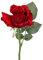artplants.de Mini Rose Artificielle Elli avec Feuilles, Rouge, 30cm, Ø 6cm - Tige de Rose - Fleur Artificielle