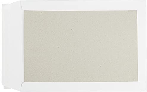 Papprückwandtaschen, Versandtaschen, C4, 229 x 324 mm, weiß, 100 Stück, ohne Fenster, Haftklebung mit Abziehstreifen, Gerade Klappe, 120 g/qm Offset, Blanke Briefhüllen