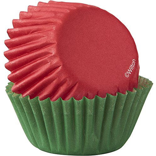 Wilton Cupcake-Förmchen, 100 Stück, Mehrfarbig, Größe S, Rot & Grün
