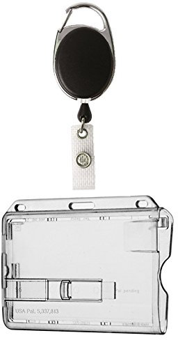 Waizmann.IDeaS 1x Ausweisset Ausweis-Set - Ausweisjojo Jojo Zipper oval + Kartenhülle mit Ausschieber - Kartenhalter Ausweis Hülle horizontal Schutzhülle Namensschild Ausweishalter Kunststoff
