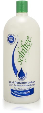 Sofn Curl Activator Lotion with Vitamin E & Panthenol for Natural Hair - 2-in-1 Moisturising Curl Cream & Hair Moisturiser for Curly Hair, Soft Defined Curls & Waves - 1000ml