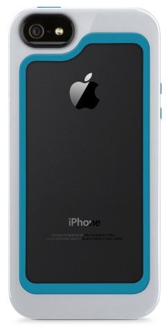 Belkin Surround Case Schutzhülle (geeignet für Apple iPhone 5/5s) weiß/blau