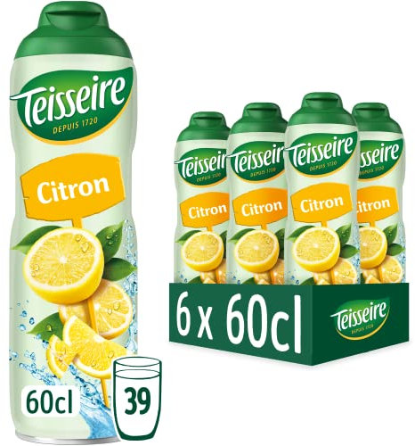 Teisseire Getränke-Sirup Lemon/Zitrone 600ml - Sirup der genauso schmeckt wie die Frucht (6er Pack)