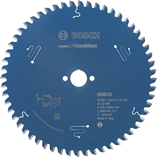 Bosch Accessories Lame de scie circulaire expert for aluminium, Bleu, 190 x 20 x 2,6 mm, 56