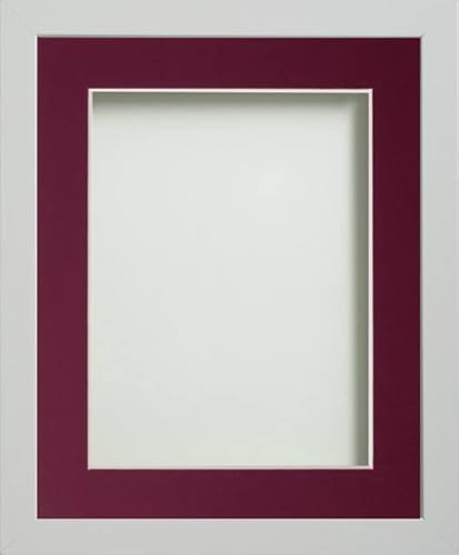 Frame Company Allington White 20x16 inch Frame With Plum Mount For Image 15x10 inch *Choice of sizes* Fitted with Real Glass