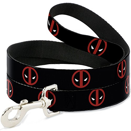 Buckle Down Marvel Universe Dead Pool Logo schwarz/rot/weiß Hund Leine, 4 '