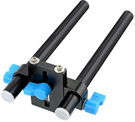 Bresser BR VRR V Rig Connector Set höhenverstellbar aus Aluminium | Für Bresser BR MB Kompendien, einfache Rig Montage, verstellbare Höhe, stabiles Aluminium, Verbindungsstück und 2 Stangen