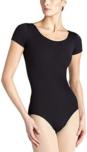 Capezio Women's Short Sleeve Leotard, Black, L