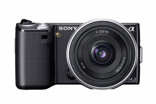 Sony NEX-5A Fotocamera digitale 14.2 megapixel, colore : Nero + Obiettivo 16 mm [ Importato da Germania]