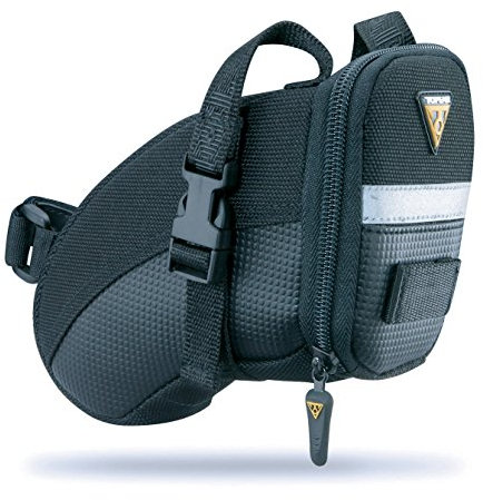 Topeak AERO Wedge Pack M Schlankes Design, Speziell Für Sportliche Sättel, Black, 20 x 10.5 x 12 cm, 0.5 Liter