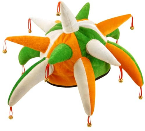 HENBRANDT Irischer Narrenhut für Erwachsene, dreifarbig, mit Glocken, Irland-Flagge, St. Patrick's Day, Zubehör, Einheitsgröße, irisches Partyzubehör, Kostümzubehör, Neuheit Hüte für Männer und Frauen