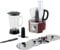 Robot de cocina multifunción H.Koenig MX18 Rojo Profesional Compacto, vaso de 1,5L, batidora, 4 discos de acero+cuchilla+espátula, 8 Funciones, Potente 800W